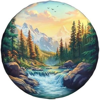 Spare Tire Cover Mountains Nature Scenery Wheel Covers Weatherproof Universal - Image 2