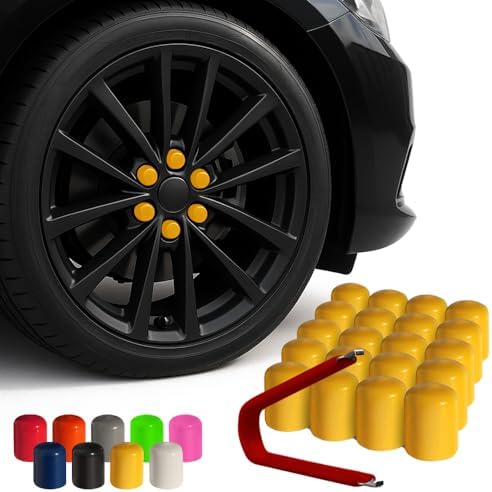 ColorLugs Vinyl Lug Nut Cover | Yellow | Flexible Fit Wheel Lug Nut Cap | Fits by Colorlugs