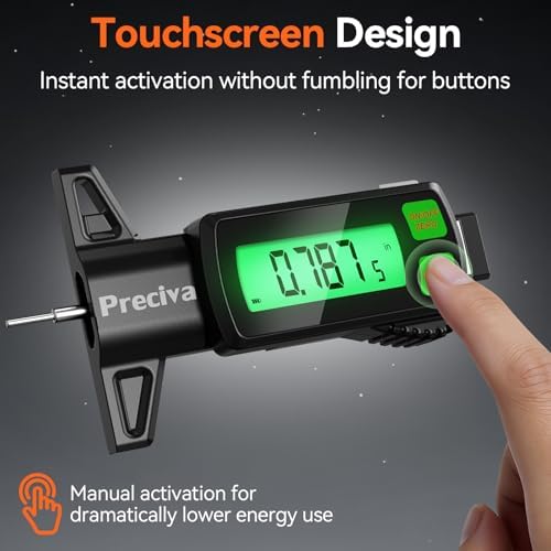 Preciva Rechargeable Tire Tread Depth Gauge, Touch Screen Digital Tire Depth - Image 3