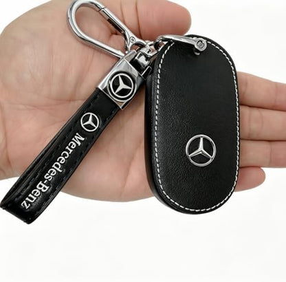 Leather Key Fob Cover with Keychain, Compatible with Select Mercedes-Benz Oval - Image 5