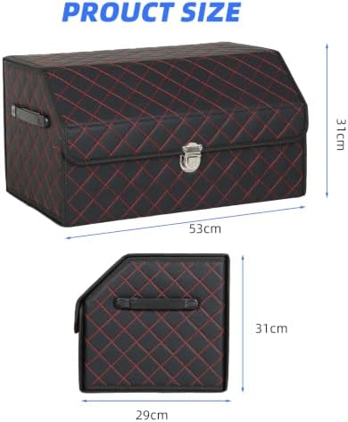 Car Trunk Organizer with Sturdy Faux Leather Lid - Image 2