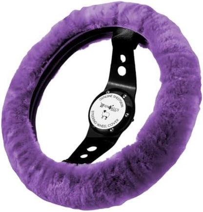Andalus Brands Luxury Fluffy Car Steering Wheel Covers – Genuine Merino by AndalusBrand