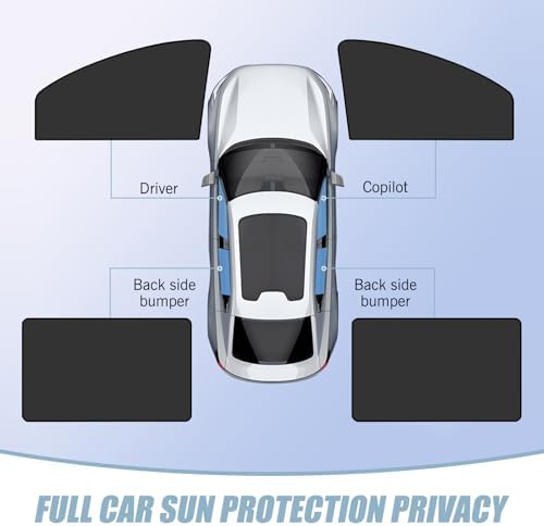 Tesnaao 4 PCS Car Side Window Sun Shade Replacement, 33CM x 48CM x 62CM Front - Image 7