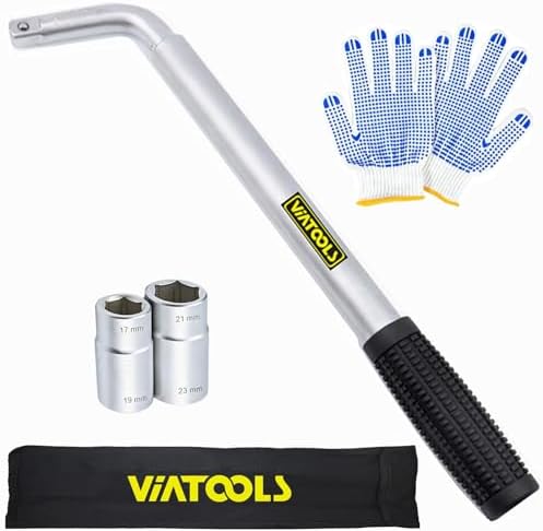 20" Universal Extended Lug Wrench 4 Way Heavy Duty Tire wrench Standard Sockets by VIATOOLS