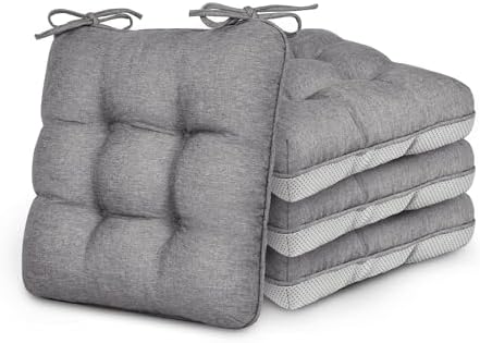 Love's cabin Memory Foam Chair Cushions Set of 4, 15.5 Inch by Lovescabin