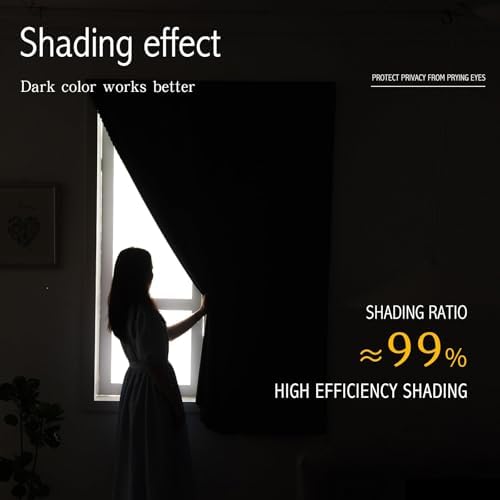 Blackout Curtains with Self Adhesive Tape No Rod No Drill Easy Install Window - Image 3