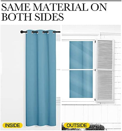 NICETOWN Thermal Insulated Curtains, 34 by 63-inch, Teal Blue - Image 6