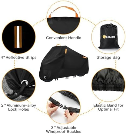 300D Heavy Duty Motorcycle Cover Waterproof Outdoor Storage - Image 2