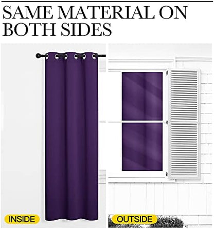 NICETOWN Purple Kitchen Blackout Curtains, Home Decoration Thermal Insulated - Image 6