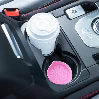 Amooca 2-Pack Spill-Proof Cup Coasters Non-Slip Car Cup Holder Inserts - Image 2