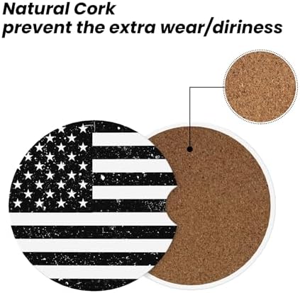 American Flag Retro Car Cup Holder Coasters 2 Pack 2.63" - Image 6