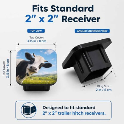 Trailer Hitch Covers Funny Cow Heavy Duty 2 Inch Hitch Cover - Image 2