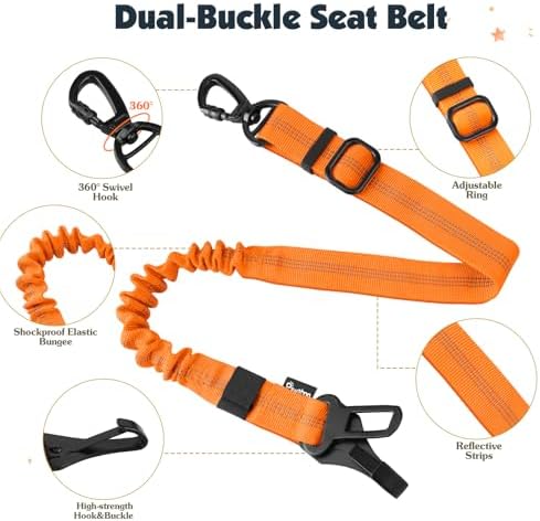 Pawaboo Dog Seat Belt Harness for Car, Seatbelt Harness - Image 3
