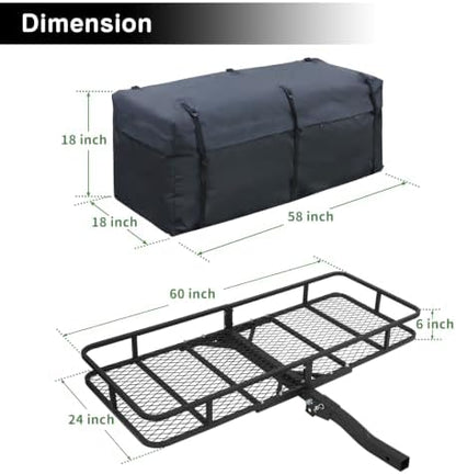 Leader Accessories Folding Hitch Cargo Carrier Rack - Image 2