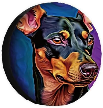 Colorful German Pinscher Dog Spare Tire Cover Pet Animal Wheel Protectors by GUGLILI