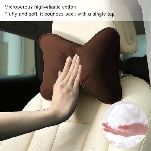 Car Headrest Pillow, Suede Soft Comfortable Breathable Vehicle Seat Neck - Image 4
