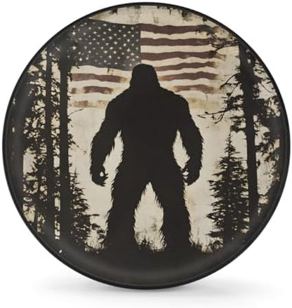 Spare Tire Cover for RV Trailer, American Flag Bigfoot Waterproof Sun Leather by cfpolar