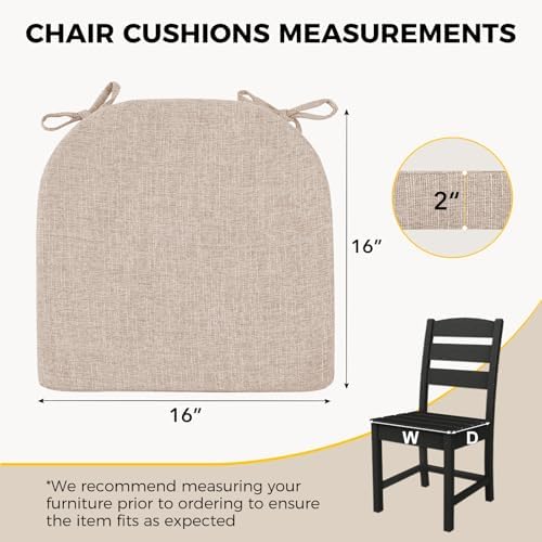 downluxe Indoor Chair Cushions for Dining Chairs, Kitchen Chair Pads - Image 2