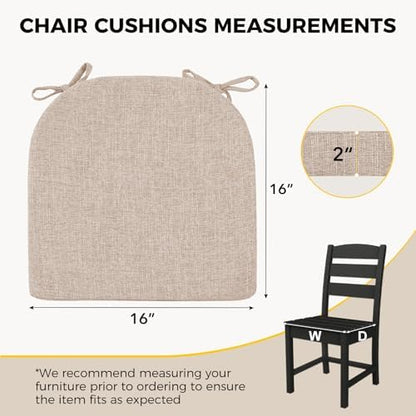 downluxe Indoor Chair Cushions for Dining Chairs, Kitchen Chair Pads - Image 2