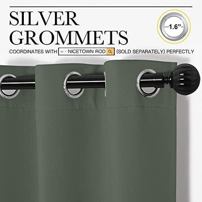 NICETOWN Blackout Curtain Panels, 1 Pair, 42 by 48-inch, Dark Mallard - Image 3