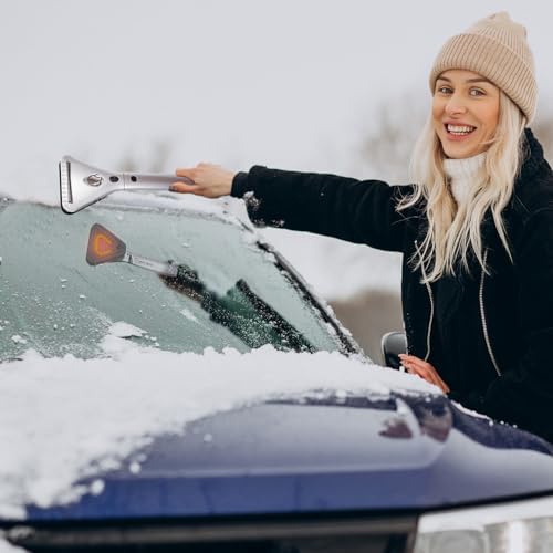 ZONETECH Heated Car Window Ice/Snow Scraper Extendable Auto Windshield Heated - Image 3