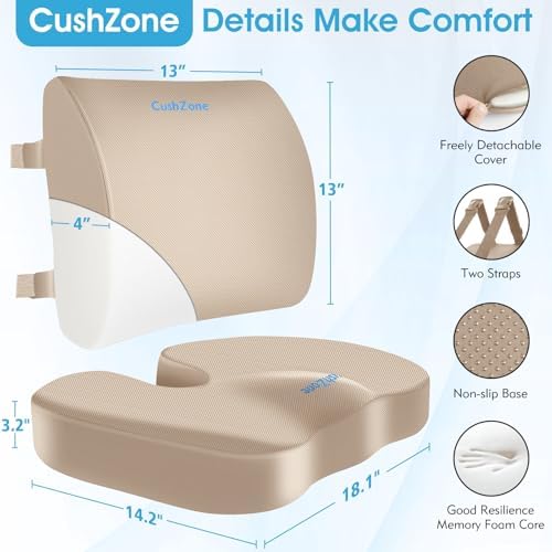 CushZone Seat Cushion and Lumbar Support Pillow - Image 4