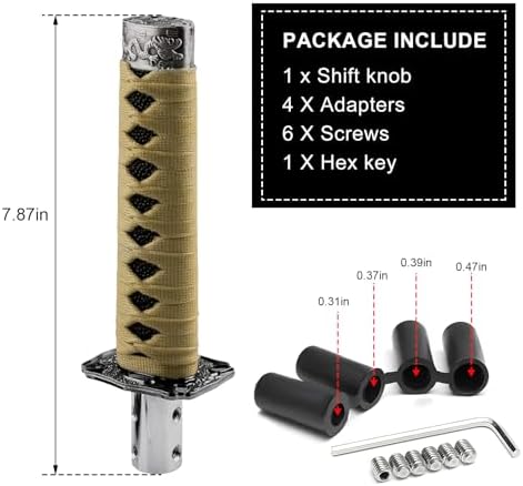 KVAEY Samurai Sword Shift Knob, Automotive Katana Manual Transmission Gear - Image 2