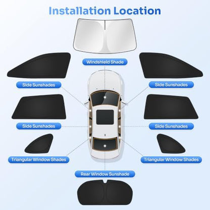 Canvcle Window Shades for 2020-2025 Subaru Outback Accessories Windshield Sun - Image 5
