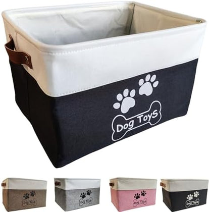 Collapsible Dog Toy Basket Foldable Dog Toy Box Bin by CpakOwlgoo