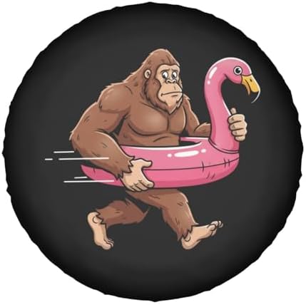 Funny Bigfoot Flamingo Spare Tire Cover Wheel Protector Universal Fit - Image 7