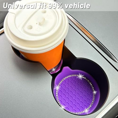 NBTEPEM 4pcs Bling Car Cup Holder Coaster, 2.75 inch Anti-Slip Shockproof - Image 4