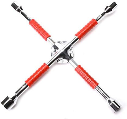DNA Motoring TOOLS-00099 Durable 4-Way Lug Cross Rubberized Grip Wrench - Image 6
