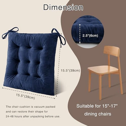 OVOV 1 Pack Chair Cushions for Dining Chairs 15.5"x15.5" Navy - Image 2