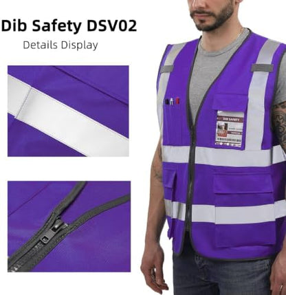 Dib Safety Hi Vis Reflective Safety Vest - Image 3