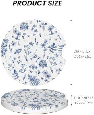 Vintage Blue Flower Car Coasters - Image 6