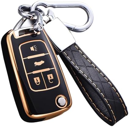 for Chevy Key Fob Cover with Keychain, Premium TPU Full Protection Key Fob Case by Cacacar
