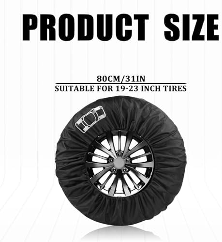 Car Spare Tire Cover, 210T Oxford Cloth Sun Dustproof Spare Tire Storage Bag - Image 2