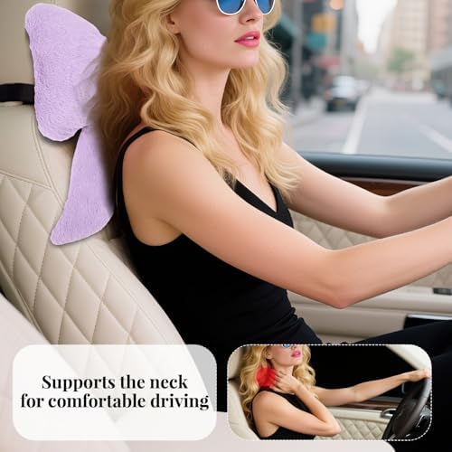 Bow Car Headrest Pillows Plush Car Neck Pillows - Image 6