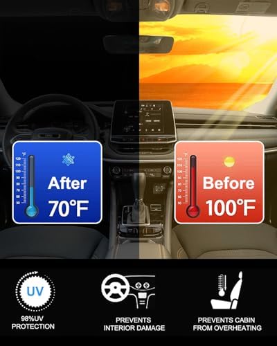 Foldable Front Windshield Sunshade fit - Image 2