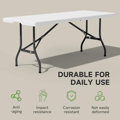 6 Foot Folding Table with Black Table Cloth - Image 4