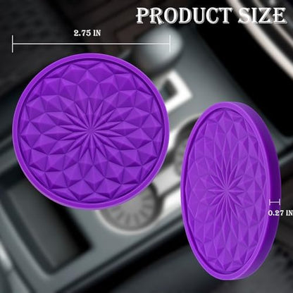 2 Pack Silicone Car Cup Holder Coaster – 2.75 Inch Non-Slip Drink Mat, - Image 2