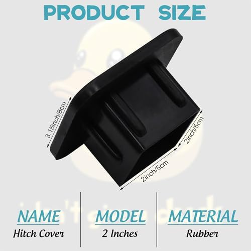 Trailer Hitch Cover I Don't Give a Duck Square 2 Inch Receiver Tube Plug Cover - Image 2