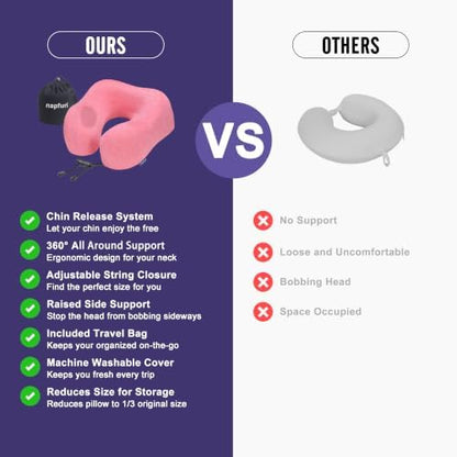 napfun Neck Pillow for Travel, Memory Foam Airplane Pillow - Image 4