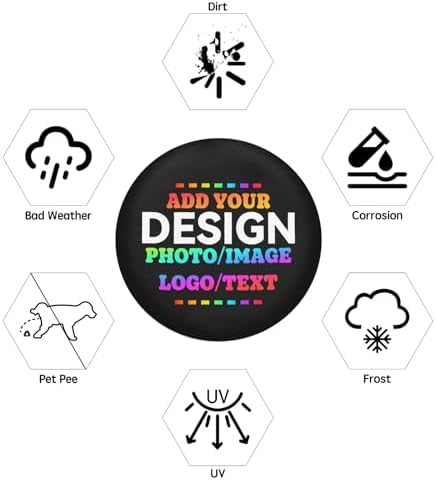 Custom Spare Tire Cover Design Your Photo Text Business Logo 15 Inch - Image 5