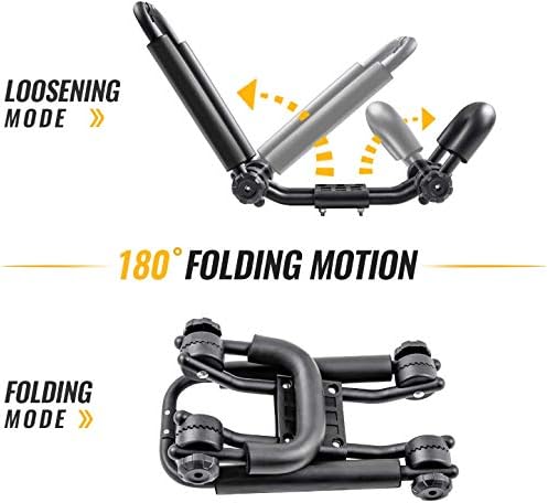 2 Pairs Fold Down J Bar Kayak Rack Designed mounts to virtually All crossbars - Image 4