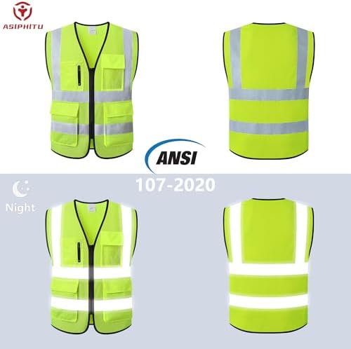Reflective Safety Vest for Men Women Construction Vest ANSI Standard AP1 - Image 3