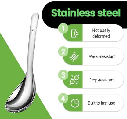 Serrated Ice Crusher Spoon, Stainless Steel Ice Ladle - Image 2