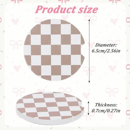 2Pcs Car Coasters for Cup Holders, Absorbent Ceramic Car Cup Coaster - Image 2