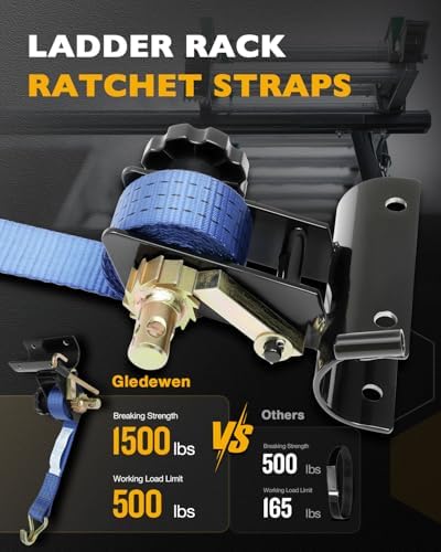 Ladder Rack Straps, Rack Ratchet Straps, Truck/Lumber/Pipe/Roof Rack Straps - Image 2