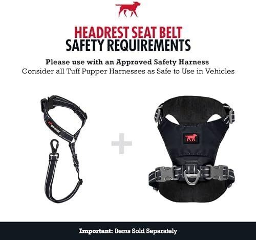 Tuff Pupper Dog Seat Belt for Car Headrest | Adjustable Length Dog Car Harness - Image 5